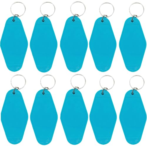 Nwsrayu 10pcs Blank Hotel Keychains Bulk Vintage Motel Keychain Vinyl