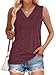WIHOLL Women's Tank Tops Loose Fit Summer Sleeveless Shirts Business Casual Blouses V Neck T Shirts Solid Plain Spring Tops XXL