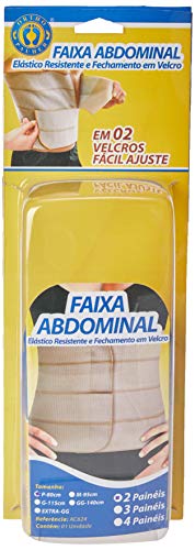 Faixa Abdominal com Dois Painéis, Ortho Pauher, Bege, Pequeno