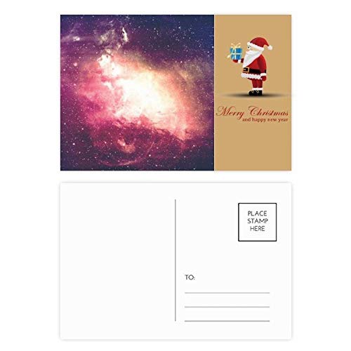 Cartes postales Père Noël Nebula Golden Planet lot de 20 papeterie rose esthétique