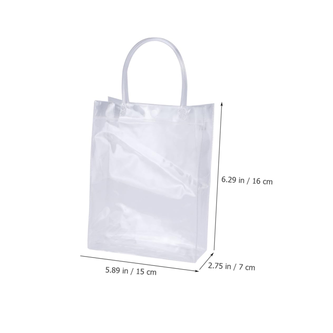 OUNONA 24 Bolsas Transparentes de Pvc Asas Prácticas y Reutilizables para Embalaje y Envoltorio de Regalos, Tamaño Adecuado para Packaging