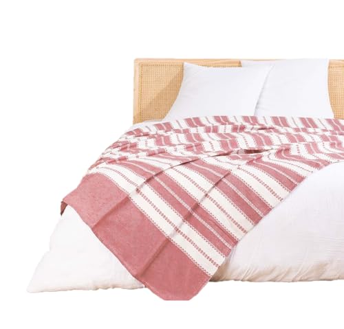 Douceur d'intérieur Abby - Colcha (180 x 220 cm) Marsala, Jacquard de algodón y poliéster