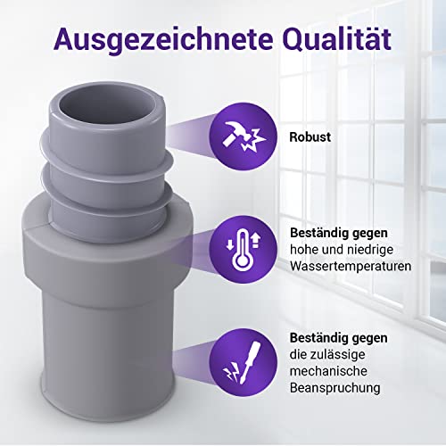 Viоks.pro Ablaufschlauch Verbinder 18 mmØ Waschmaschine Abfluss Adapter Gummi Schlauch Endstück - Verbindungsstück Ablaufschlauch Adapter für Abwasserschlauch Waschmaschine Spülmaschine