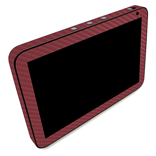 Image of MightySkins Carbon Fiber Skin Compatible with Amazon Echo Show 8 (Gen 2) - Solid Burgundy | Protective, Durable Textured Carbon Fiber Finish | Easy to Apply | Made in The USA