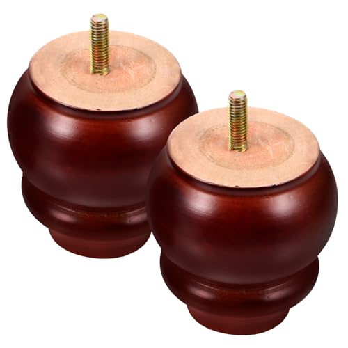 Patas de madera maciza UKCOCO marrones de 2 piezas para elevar sofás y mesas de hogar 2