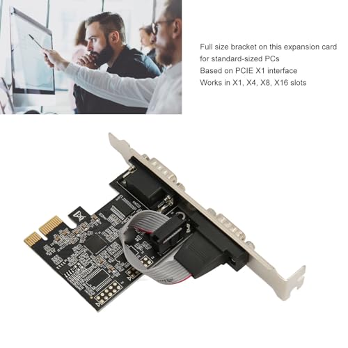 Scheda Porta Seriale PCI Express DB9 a 2 Porte per XP, Vista,7, 8.x, 10, 11 32/64bit per Linux, Scheda di Espansione Seriale PCIe Scheda Controller Host Seriale PCIe