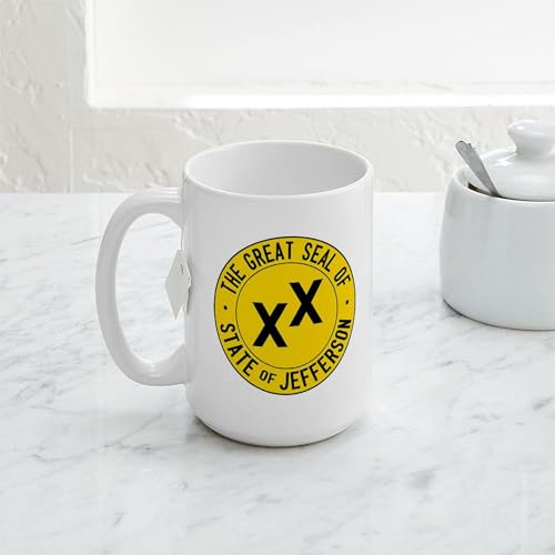 Taza de café grande de cerámica blanca 15 oz miniatura 5