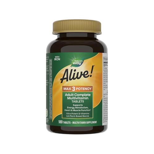 Nature's Way Alive! Max3 Potency Daily Multivitamin, Methylated B12 and