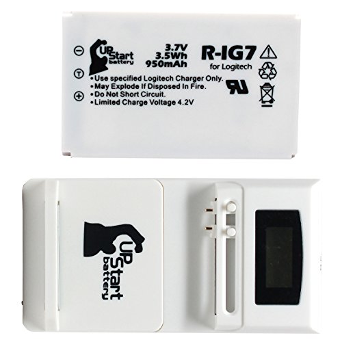 Replacement For Logitech Harmony 880 Battery With Universal Charger (100/240V) - Replacement Logitech R-Ig7 Universal Remote Battery (950Mah 3.7V Lithium-Ion) #TOP10