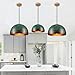 Handmade Green Patina Copper Pendant Light, Oxidized Dome Ceiling Light, Solid Rustic Copper Farmhouse Kitchen Island Light Fixture (24 Inches)