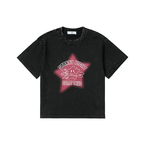Boys and Girls Short Sleeved Boys Girls Graphic T-Shirts Youth Fashion Summer Tops Crew Neck Tops Casual Clothes (Black,170/13-14 Y,14 Years,13 Years,Unisex,Big Kid,US,Age)