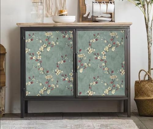 Image of Peach Design Wallpaper | Elegant and Modern Wall Decor with Soft Textured Finish | Peel-and-Stick and Traditional Options for Living Rooms, Offices, and Accent Walls (Green-400 x 45 cm -18 sqft)