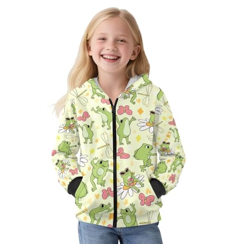Kids Soft Fleece Zip-Up Hooded Sweatshirt for Girls Boys Active Long Sleeve Jacket Winter Outerwear4