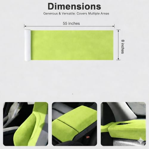 Image of Suede Fabric Wrap - Self Adhesive Film Sticker 8 x 55 Inches Silky Decal Sheet for Car Interior Furniture Upholstery DIY Elastic Stretch Peel and Stick Lime