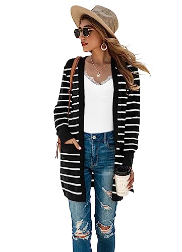 Image of TASAMO Cardigan Sweaters for Women Long Sleeve Open Front Casual Knit Fall Coat Oversized Soft Outwear with Pockets