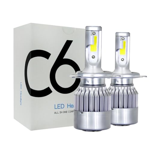Image of H4 /9003 /HB2 LED Headlight Bulbs Universal C6 LED Car H4 All in One White Light Bulb 3800LM 36W LED Car Headlight Conversion Kit (Pack of 2) for Headlight (C6)
