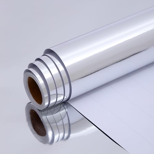 Sliver Metallic Wrapping Paper Roll 43cm*10m Solid Color Foil Gift Wrapping Paper Perfect for Wedding Birthday Valentines Day Christmas Baby Shower Festive Decoration