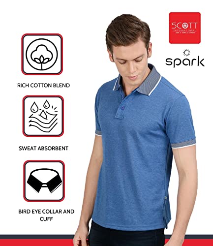 Image of Scott International Men's Regular Fit Polos (AW18 spk1 S Navy Blue Small)