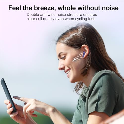 Image of Wireless Earbuds, Bluetooth 5.4 Headphones HiFi Stereo, Bluetooth Earbuds with ENC Noise Cancelling Mic, 36H LED Display Ear Buds, IPX7 in Ear Earphones for Phone Tablet Laptop Sports, Dunkelblau