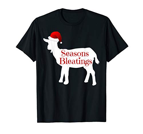 Funny Christmas Goat Shirt - Seasons Bleatings T-Shirt