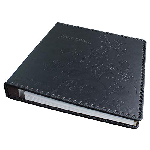 Beautyus Photo Album Book, Family Album, Leather Cover, Holds 3x5, 4x6, 5x7, 6x8, 8x10 Photos (Black)