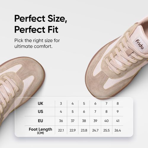 Image of Frido Active Casual Sneakers for Women | Stylish Everyday Sneakers with Breathable Mesh, Lycra-Lined Collar, Cushioned Footbed & Zero-Drop Sole for Travel, Night Outs