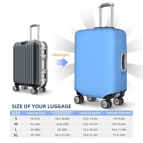 Luggage Cover - Light-Blue Print Travel Suitcase Covers For Luggage, High Elasticity Suit Case Cover Protector Fits 18-32 Inch2