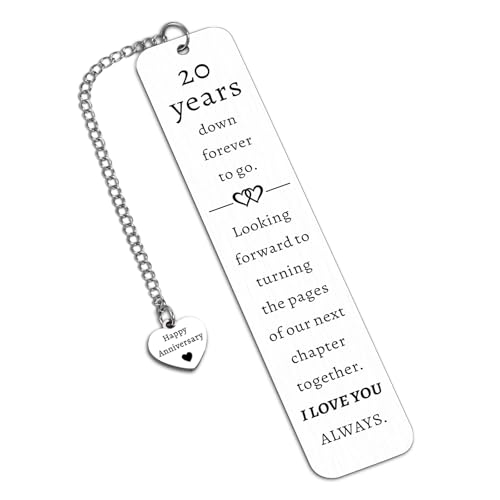 20 Year Wedding Anniversarys Gifts for Husband Wife 20 Year Anniversarys Gifts for Him Her 20th Anniversary China Gift for Husband Wife Couple Parents Men Women 20th Wedding Anniversary Bookmark Gift