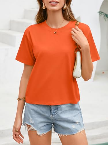 Image of UNCLECAT Womens Short Sleeve Crop Tops Summer Basic Cropped T Shirts