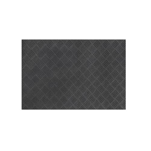 Nicoman Rubber Doormat Non-Slip Deckplate Surface Low-Profile Heavy-Duty Water-Resistant Indoor Outdoor Entrance Patios Garden Garages (Black 60cm x 40cm)