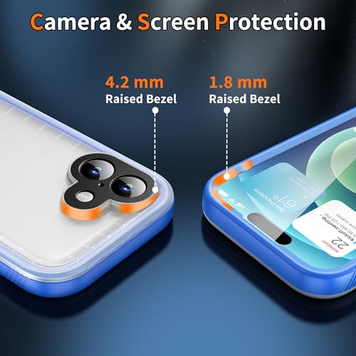 Cozycase TOP Military IP68 Waterproof Case for iPhone 17 - Heavy Duty 360 Shockproof Full Body with Screen Camera Protector Double Water Dust Drop Proof Hard Rugged Tough Bumper Front Back Cover Blue by Cozycase - Image 7