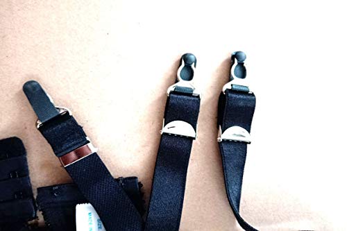 Cicilin cinta-liga feminina com suspensório de cintura alta, Preto, L