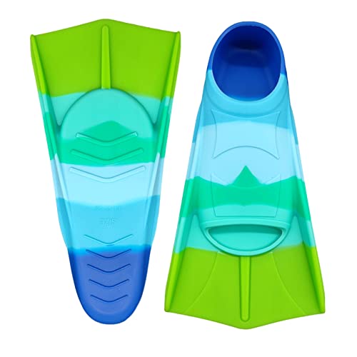 Fadgesy Swimming Training Fins,Comfortable Silicone Flippers For Swimming And Diving,Size Suitable Kids Girls Boys Adult (Xx-Small, Sixcolorful-D) #TOP7