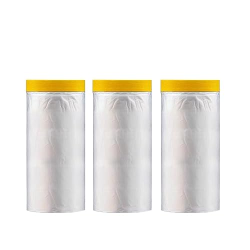 vitaciti Película de enmascaramiento con cinta adhesiva, para cubrir automóviles, pintura, enmascarar, muebles y pisos y protección de