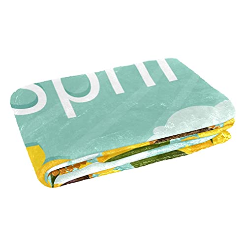 Couverture douce de qualité supérieure plaid tournesol 150x100 cm aux finitions soignées - 3