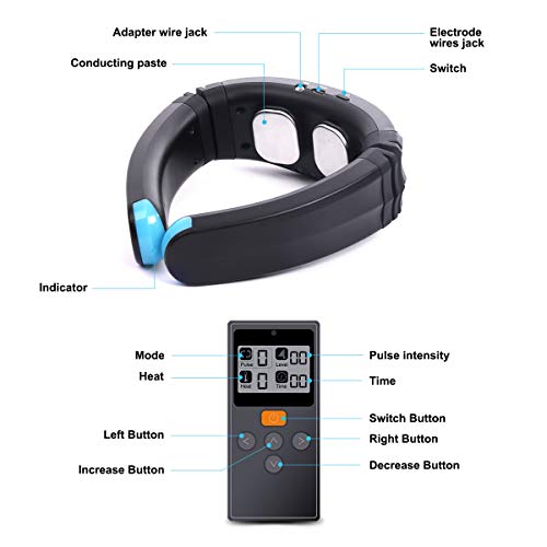 Intelligent Neck Massager With Heat,Electric Neck Massager For Pain Relief, 9 Modes 50 Intensities Cordless Portable Deep Tissue Trigger Massage Equipment In Home Office Car Travel #TOP5