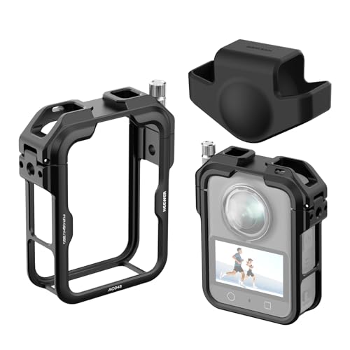 NEEWER Osmo 360 Cage Stabilizer Rig Video for Action Camera Aluminum Alloy with Protective Cover Compatible with DJI Osmo 360 Combo Accessories and Quick Release Magnetic Ecosystem AC048