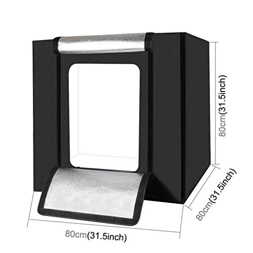 Tragbarer,Faltbarer Fotolichtkasten,31,5 "* 31,5" * 31,5 "Fotostudio Lichtkasten Schießzelt Kit mit 3 Hintergrundfarben für Fotografie, Produktwerbung(EU-Stecker) – Bild 7