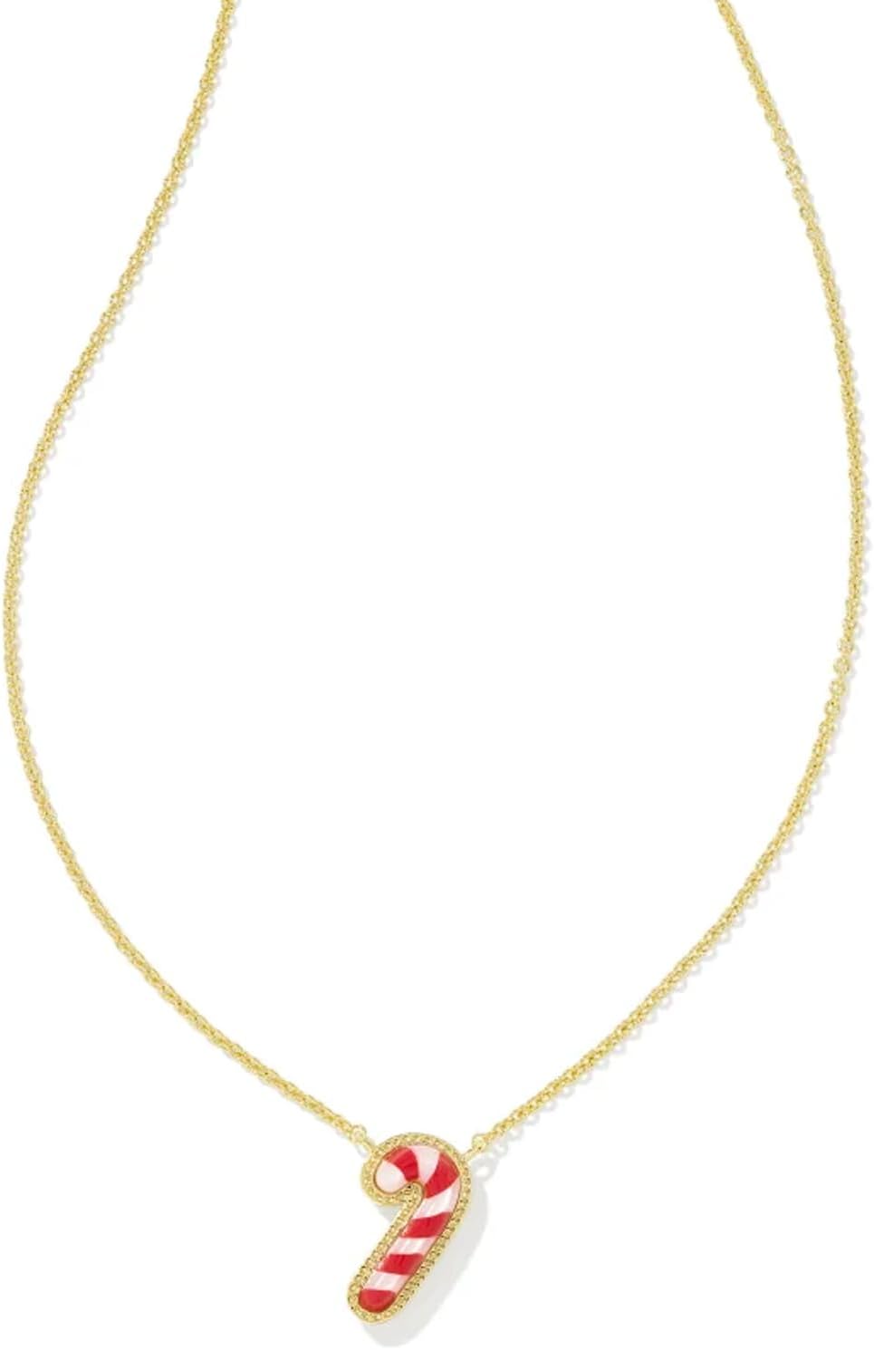 Kendra Scott Candy Cane Pendant Necklace, 14k Gold Plated Brass, Fashion Jewelry for Women