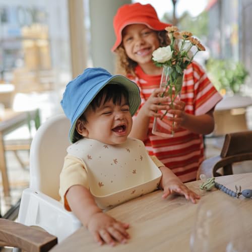 Image of mushie Silicone Baby Bib | Adjustable Fit Waterproof Bibs (Sparrow)