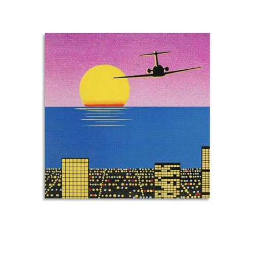 永井博アートイラストポスター (9) 印刷 ウォールアート リビング ダイニングルーム ベッドルーム 壁飾り 壁の絵28x28inch(70x70cm)