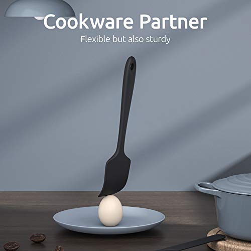 U-Taste Silicone Spatula Set with 600 Degrees Fahrenheit Heat Resistant (Black)
