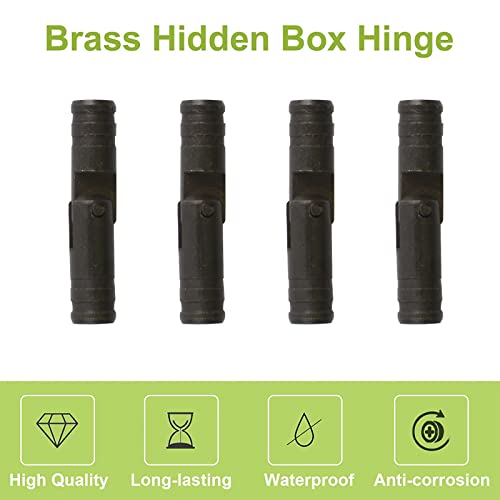 UFURMATE Black Brass Invisible Hinges, 30Pcs M4 x 20mm, Unique Concealed Design, Easy to Install, Perfect for DIY Jewelry Box - Image 3