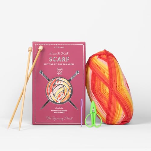 Complete Knitting Kit for Beginners Adults (Sunset)