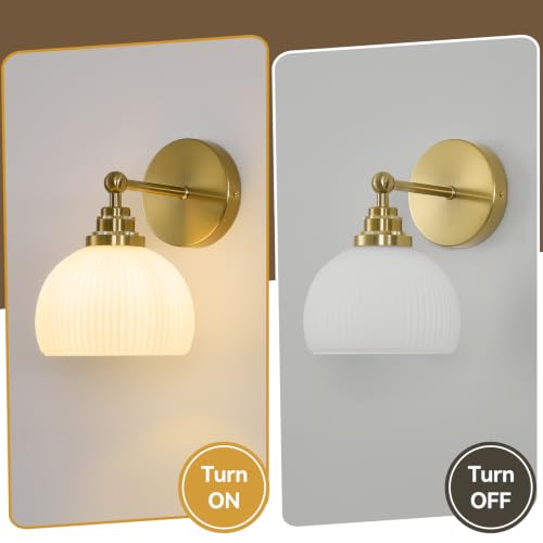 Feasey Vintage Milk Glass Globe Wall Sconce, Mid Century Ribbed Glass Light by Feasey - Used condition - Image 3
