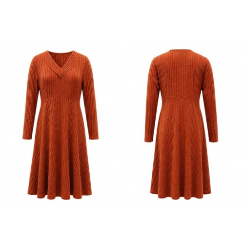 Womens Fall Dresses Long Sleeve Knit Sweater Dress with Pockets - image 6