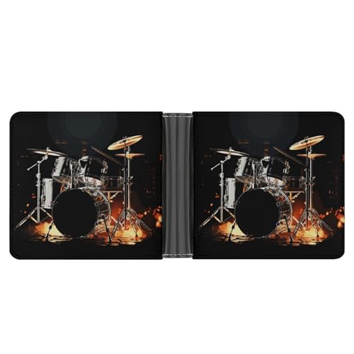 Drummer Men Wallet Slim Thin Credit Card Women Money Clip Leather Bifold Front Pocket Wallets