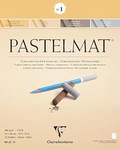 Clairefontaine Pastelmat Zeichenblock 12 Blatt Farbmix