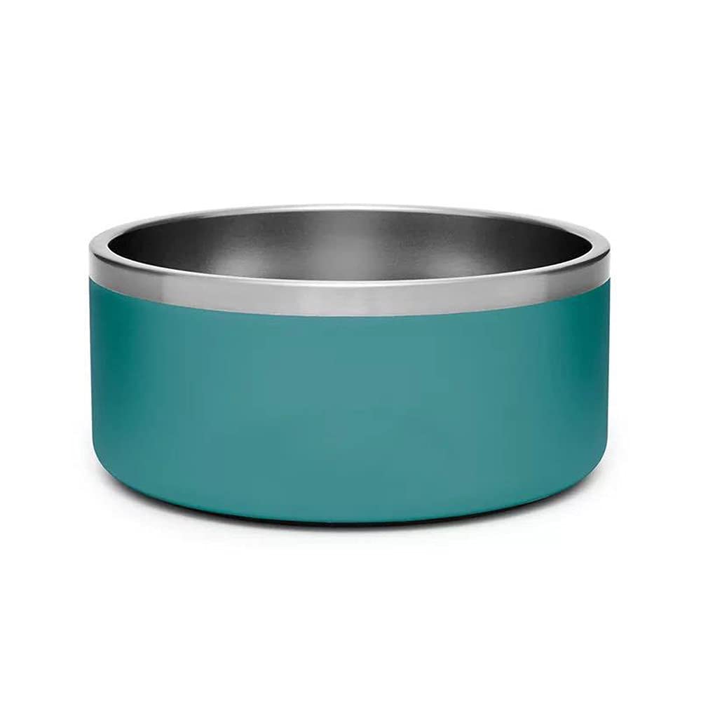 Gteller 32oz 64oz Stainless Steel Double Wall Dog Bowls,BPA Free Non-Slip Pet Dishes,Cat Food&Water Bowl with Rubber Base(32oz, Green)
