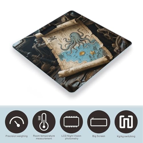 Báscula de baño digital con pantalla LCD y vidrio templado miniatura 3